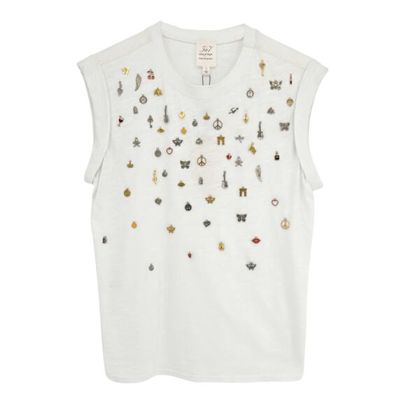 CINQ A SEPT Charm Bella Tee in White S - Picture 3 of 10